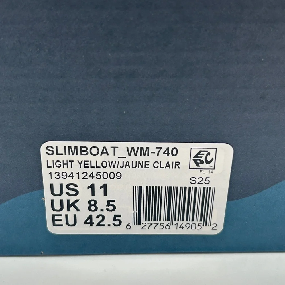 Sperry Slimboat Leather Boat Shoes Light Yellow Women’s US Size 11 New With Box